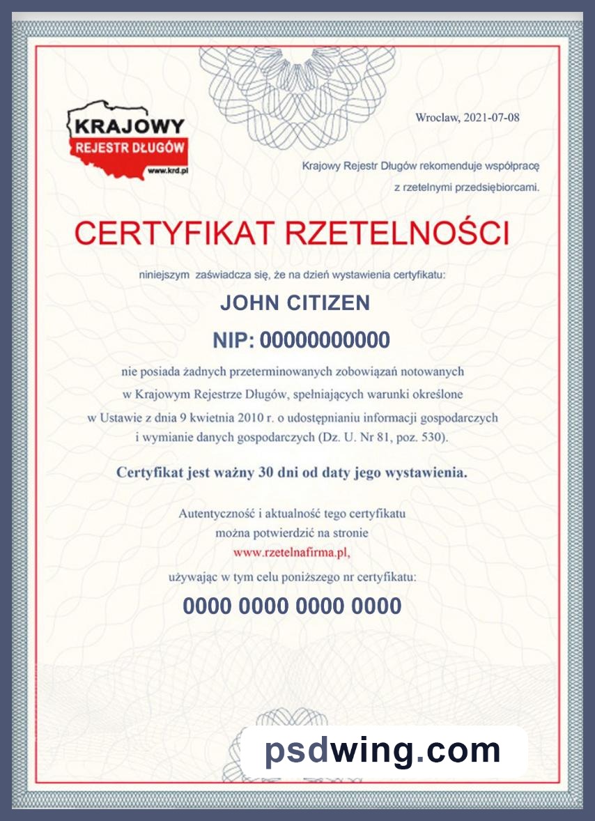 Poland Business Certificate